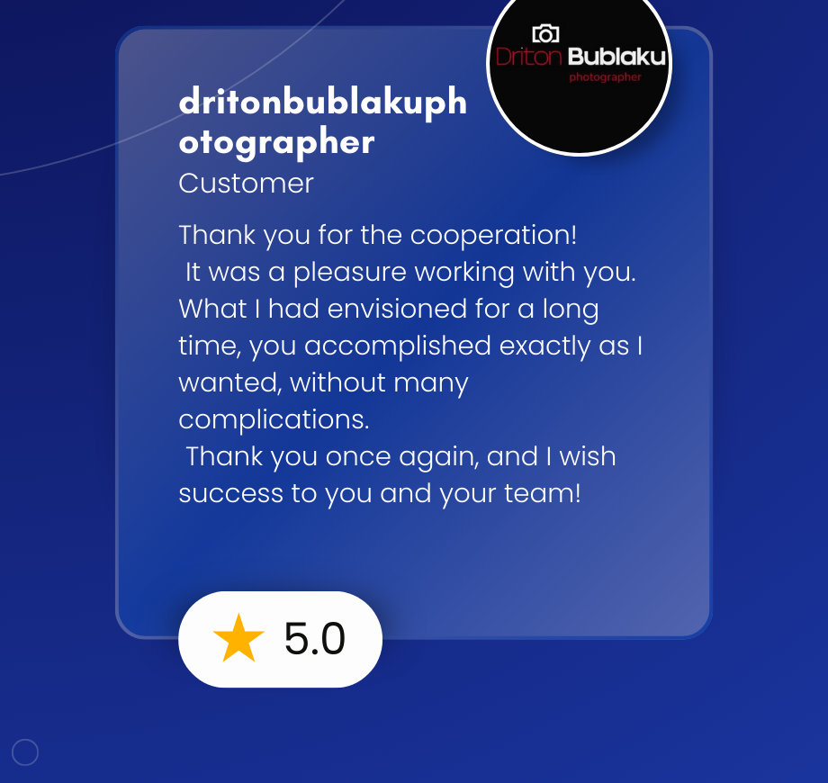 Driton Bubllaku testimonial